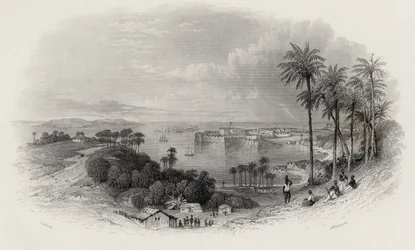 Bombay India, grabado por A. Willmore (1814-88)
